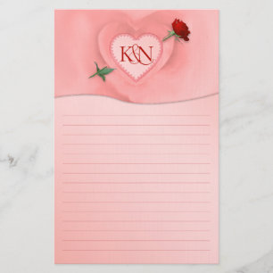 Rose Through the Heart Stationery