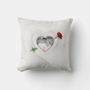 Rose Through the Heart Throw Pillow