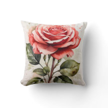 Rose Throw Pillow – Elegant Floral Gift Décor