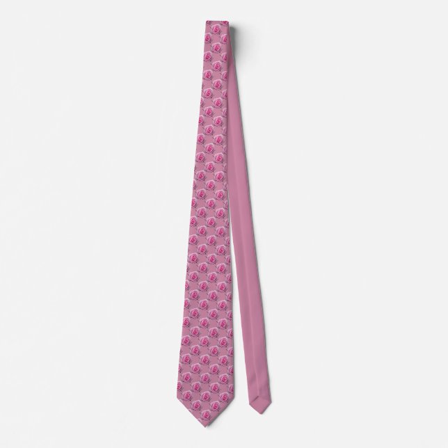 Rose Tie Pink Roses Neckties Romantic Gift (Front)