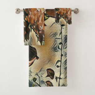 Rose Tree Art Bath Towel Set