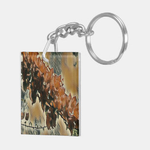 Rose Tree Art Key Ring