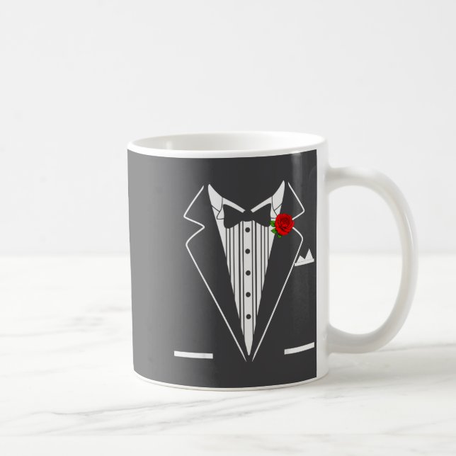 Rose Tuxedo Tux Wedding Prom Costume Party Men Kid Coffee Mug (Right)