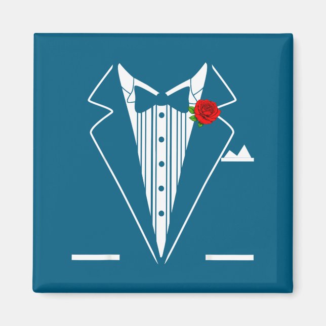 Rose Tuxedo Tux Wedding Prom Costume Party Men Kid Magnet (Front)