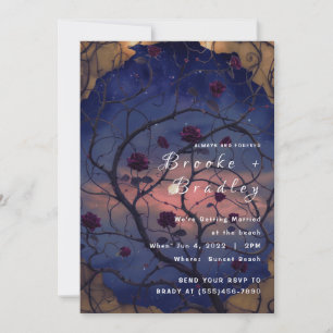 Rose Twilight Sky Wedding Invitation