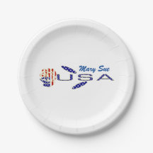 Rose USA Flag Blue Personalised