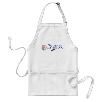 Rose USA Flag Blue Personalised Standard Apron
