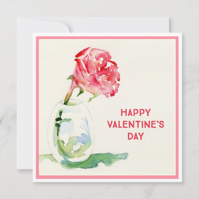 Rose Valentine 5.25x5.25 Square Flat Card (Front)