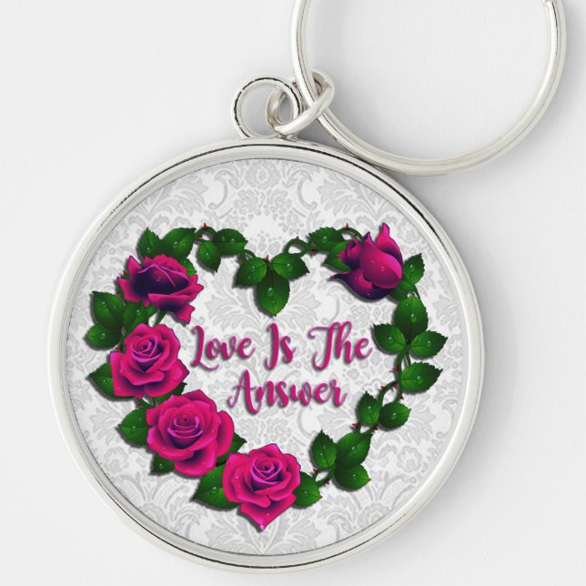 Rose Vine Heart Premium Key Chain (Front)