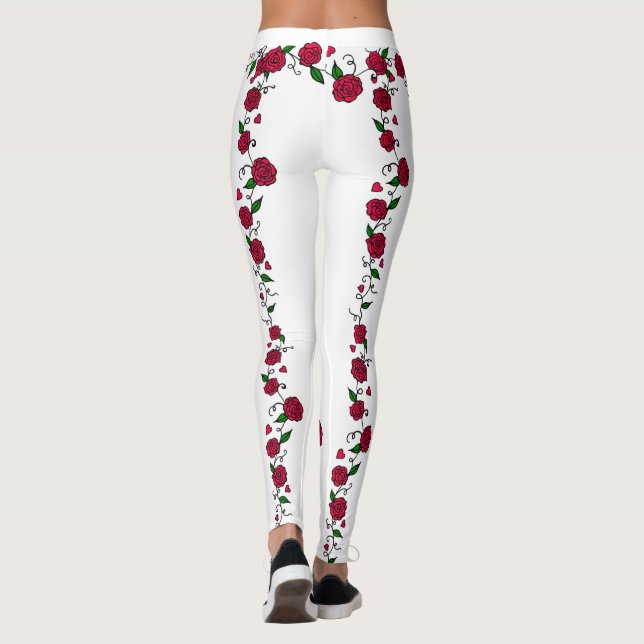 Rose Vine Tattoo Leggings (Back)