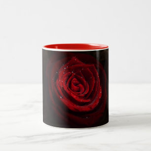 Rose Vines Heart Pattern Flower Peace Love Destiny Two-Tone Coffee Mug