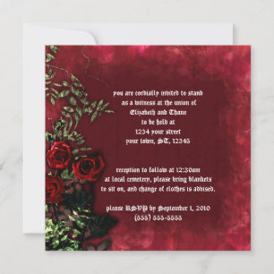 Rose Vines Wedding Gothic Invitation