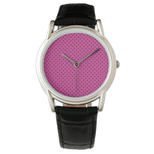 Rose Violet and Black Dots  Watch (Front)
