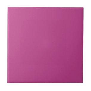 Rose Violet Solid Colour Print, Dark Magenta Pink Ceramic Tile