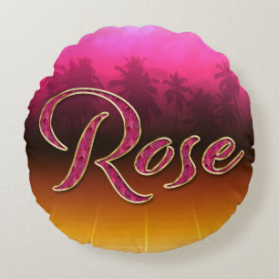 Rose Vorname Name golden pink Kissen Round Cushion