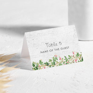 Rose Wall Vintage Style Journal Wedding Place Card