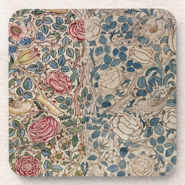 'Rose' wallpaper design (pencil and w/c on paper) Coaster (Front)