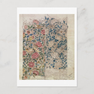 'Rose' wallpaper design (pencil and w/c on paper) Postcard