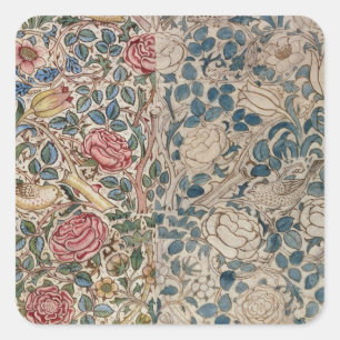 'Rose' wallpaper design (pencil and w/c on paper) Square Sticker