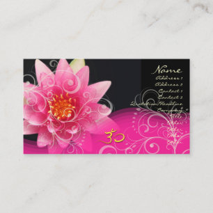 Rose water lilly + pearly swirls, om Business card