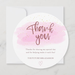 Rose Watercolor Bridal Shower Thank You Card