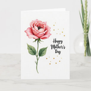 Rose Watercolor Mothers Day Card