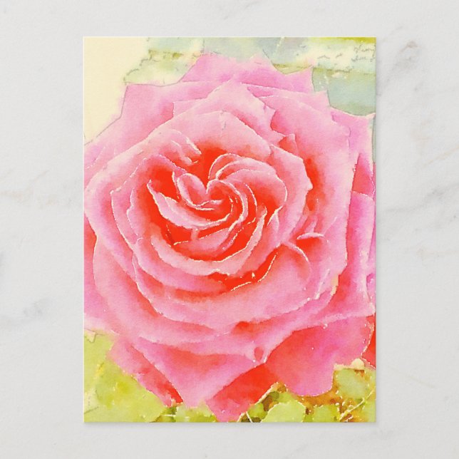 Rose Watercolor Postcard (Front)