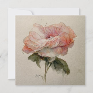 Rose Watercolor Rose Painting Invitation