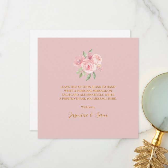 ROSE Watercolor Thank You Card (Front/Back In Situ)