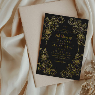 Rose Wedding Black Gold Classic Floral Wedding