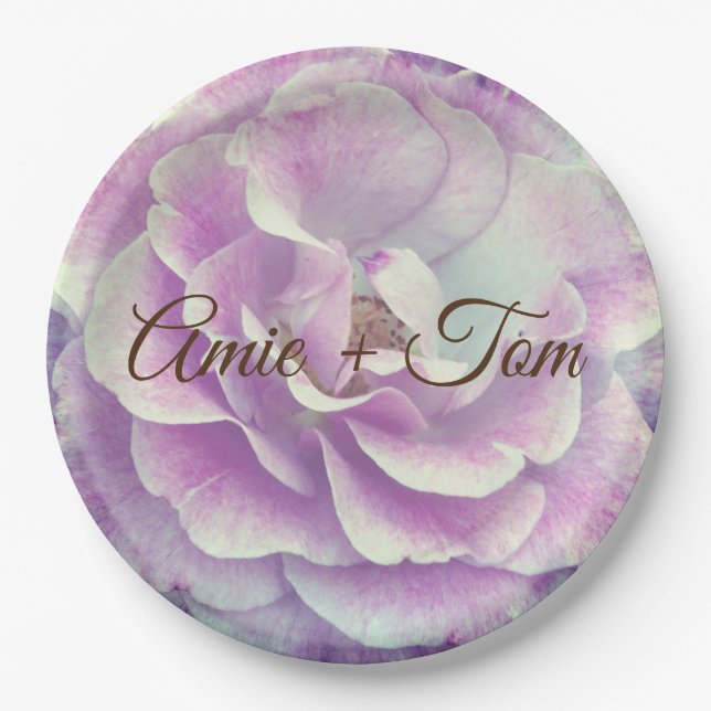 Rose , Wedding  Custom Paper Plates (Front)