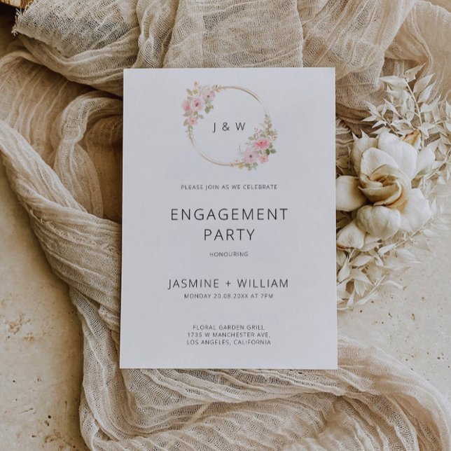 Rose Wedding Engagement Party Invitation (Rose Wedding Engagement Party Invitation)