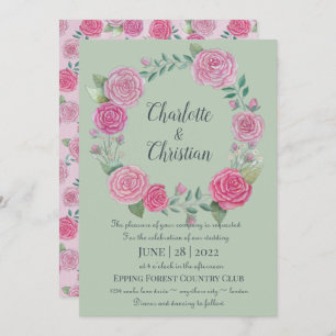 Rose wedding invitation