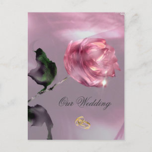 Rose Wedding Invitation Postcard