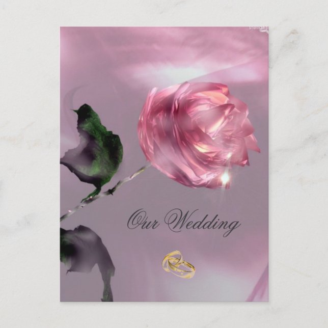 Rose Wedding Invitation Postcard (Front)