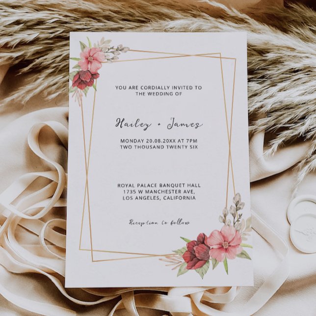 Rose Wedding Invitation Template (Rose Wedding Invitation Template)