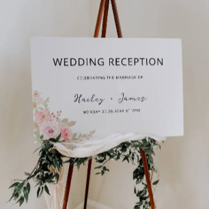 Rose Wedding Reception Welcome Sign