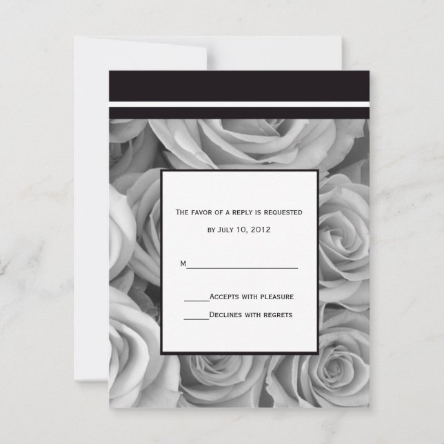Rose Wedding Response Invitation (Front)