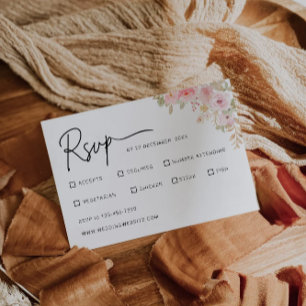 Rose Wedding RSVP Card Template