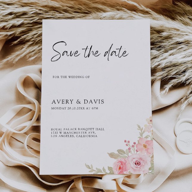Rose Wedding Save the Date Invitation (Rose Wedding Save the Date Invitation)