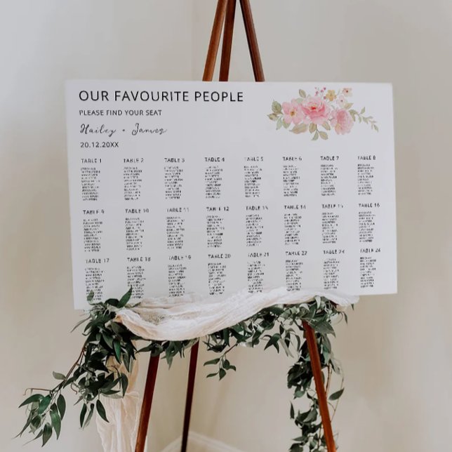 Rose Wedding Seating Chart Template (Rose Wedding Seating Chart Template)