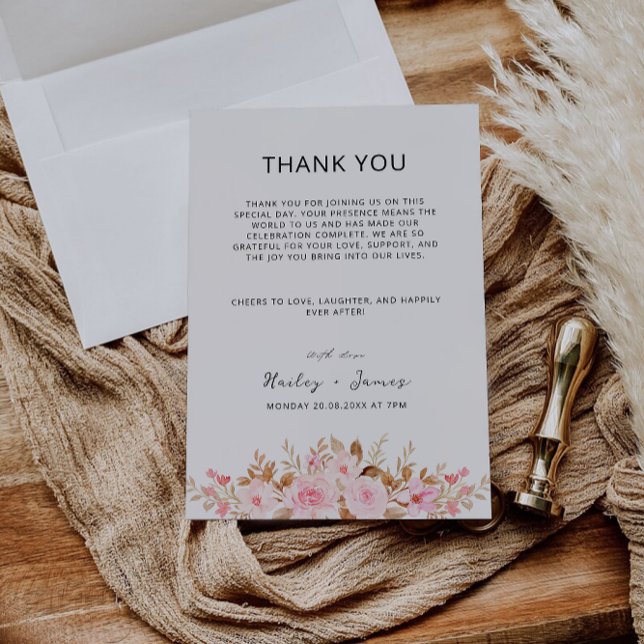 Rose Wedding Thank You Napkin Note Menu (Rose Wedding Thank You Napkin Note Menu)