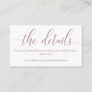 Rose Wedding Website Enclosure Card