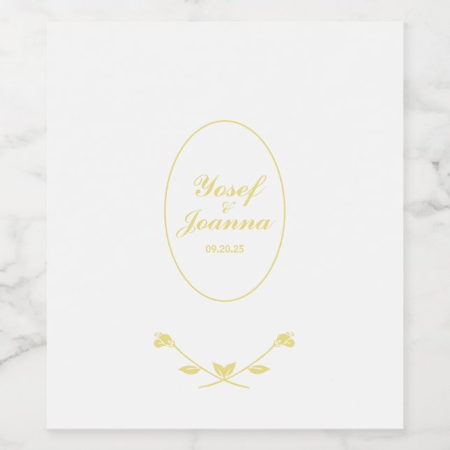 Rose Wedding Wine Label (Single Label)