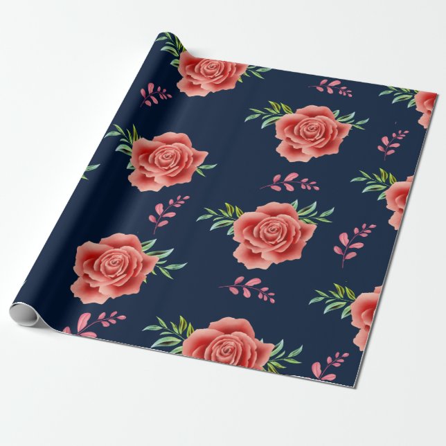 Rose Wedding  Wrapping Paper (Unrolled)