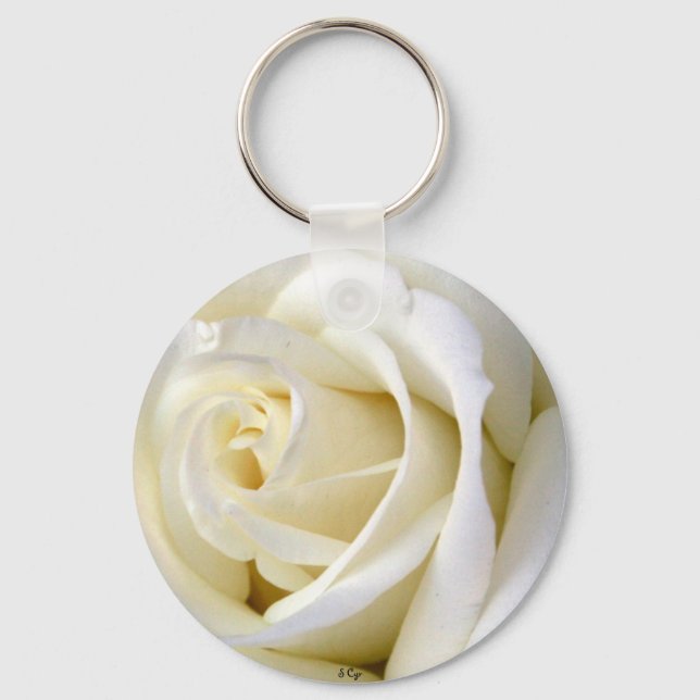 Rose White Key Ring (Front)
