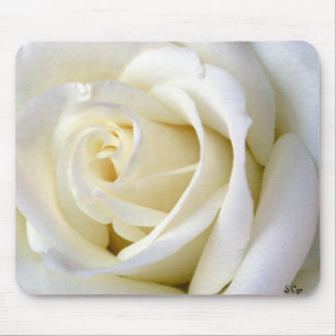 Rose White Mouse Pad