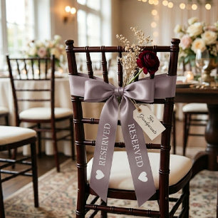 Rose & White wedding Reserved Satin Ribbon