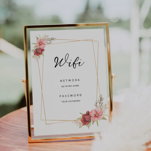 Rose Wifi  Password Connect  Sign  Invitation (Rose Wifi Password Connect Sign Invitation)