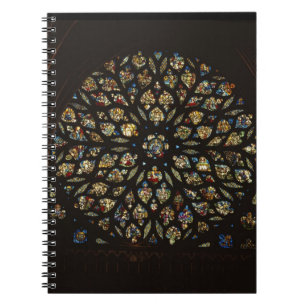 Rose window above the west door, with scenes depic notebook
